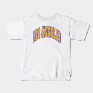 Los Angeles - Block Arch - White Gold/Purple Kids T-Shirt